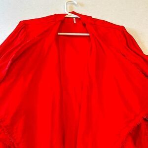 Free people women’s small jacket orange fringe to everywhere excellent shape.